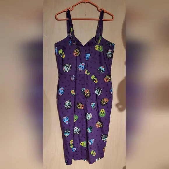 Vixen By Micheline Pitt Ben Cooper Purple Mask Sweetheart Wiggle Dress Sz 2x GUC - Picture 3 of 9